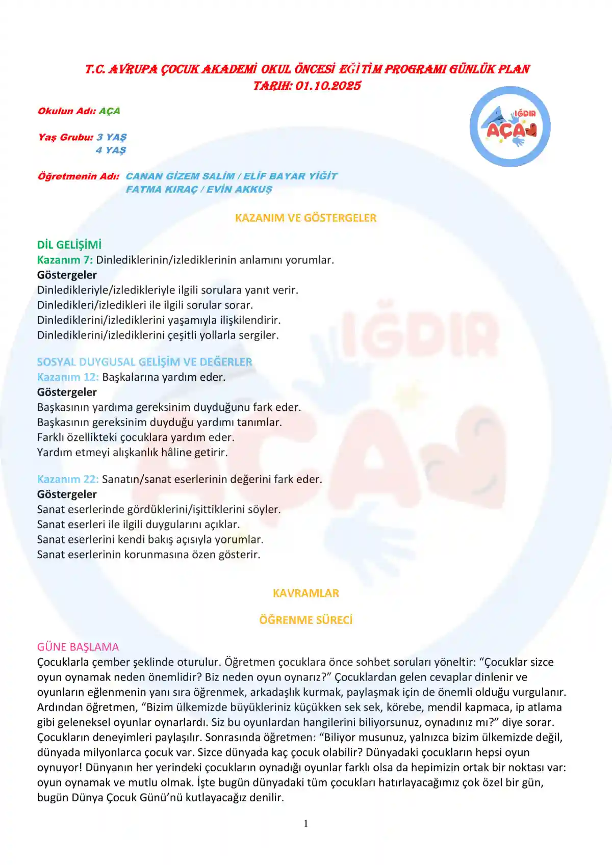 Iğdır Kreş, Iğdır Anaokulu