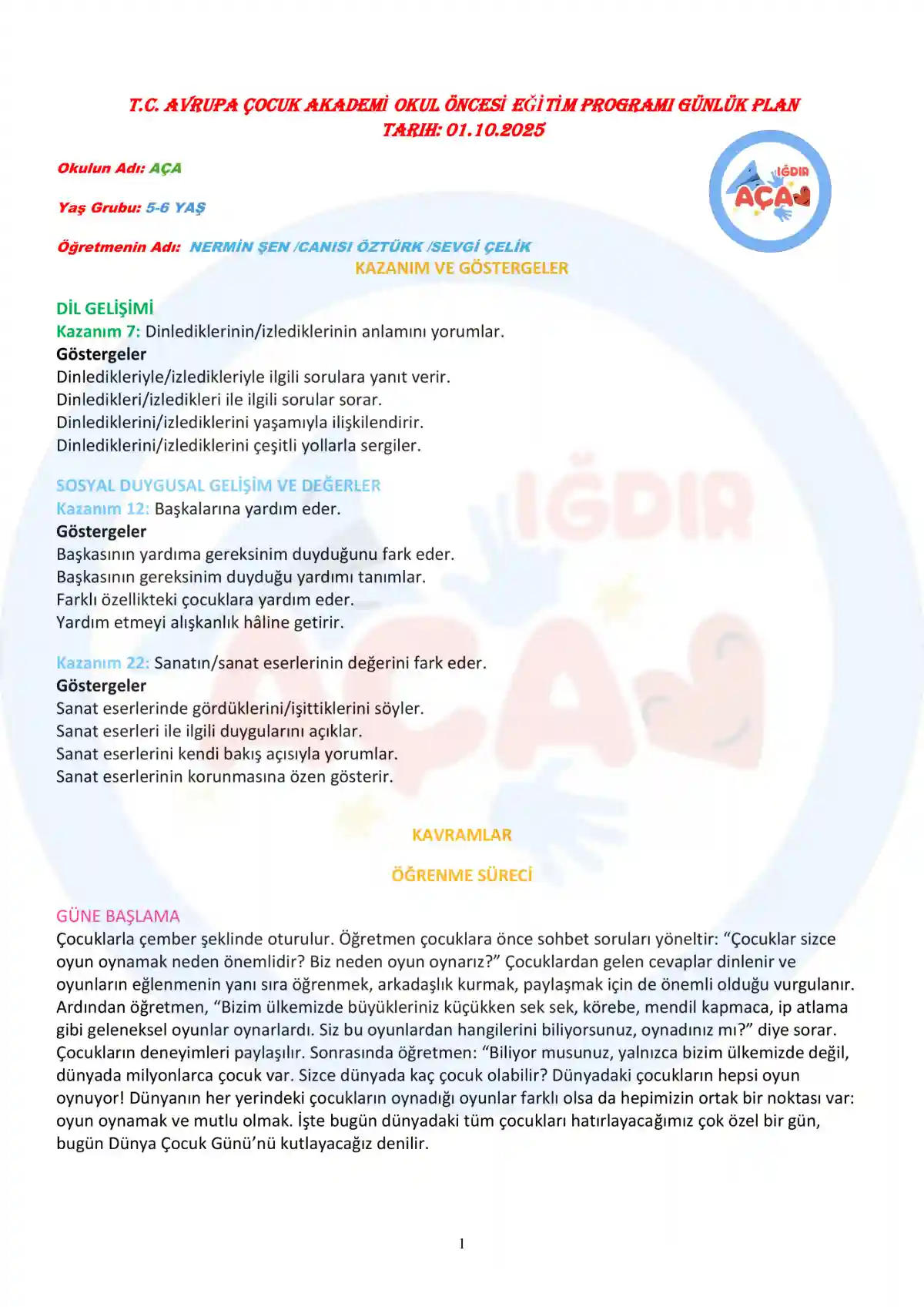 Iğdır Kreş, Iğdır Anaokulu